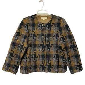 Vintage Cassidy Blazer Sz 6 Brown Tweed Houndstooth Quiet Luxury Made Japan